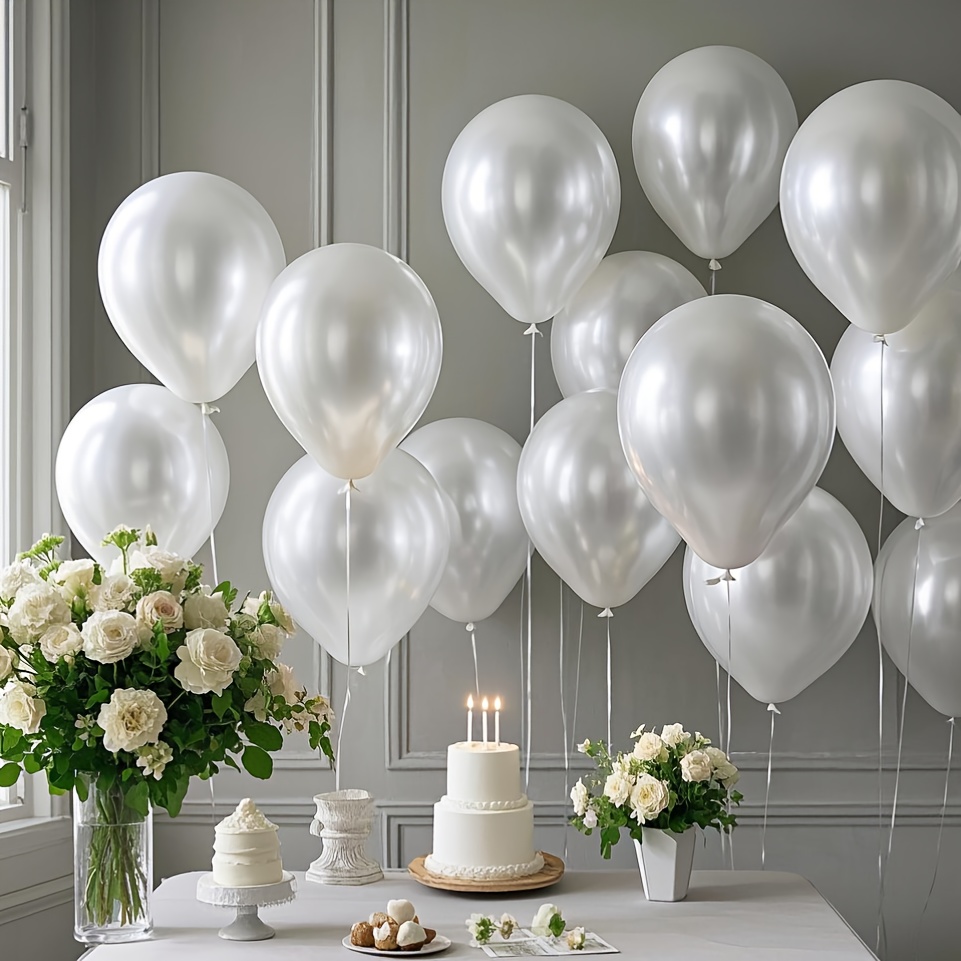 Wedding Ceremony Supply - 펄 화이트 풍선 세트, 생일, 결혼식,