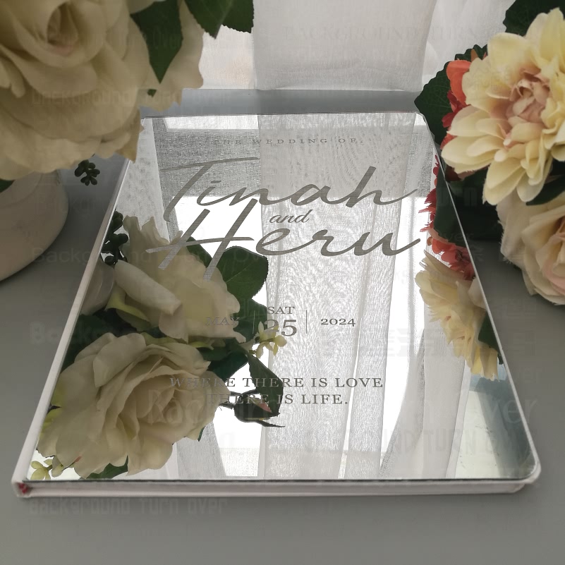 Wedding Ceremony Supply - 개인 맞춤형 웨딩 방명록, 러스틱 거울