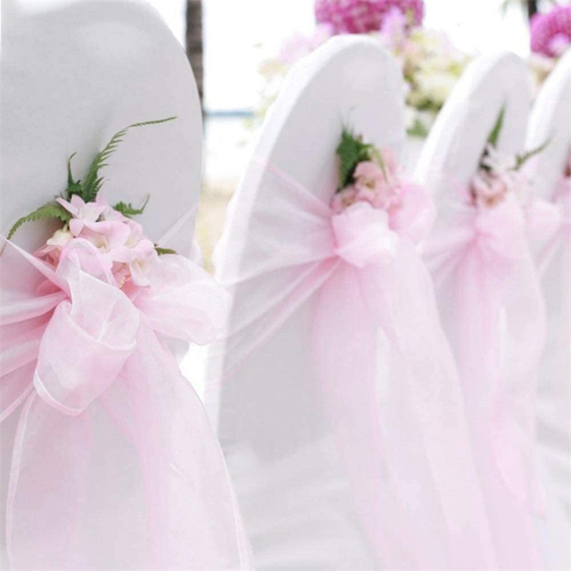 Chair Sash Organza - 10/50/100PCS 웨딩 의자 장식 Organza 의자