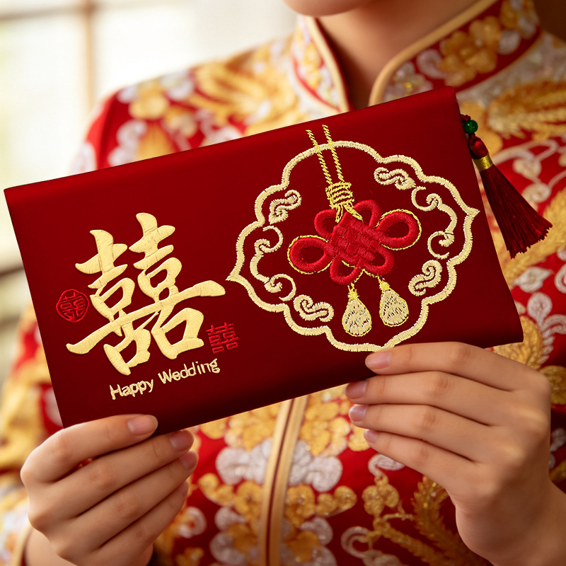 고급 자수 원단 웨딩 빨간 봉투: 약혼식용 명품 빨간  - Wedding Envelopes 리뷰 및 가격