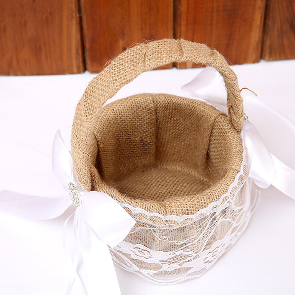 웨딩 링 베개 1세트 레이스 리넨 리본 장식 컴팩트 링 - Wedding Ceremony Supply 리뷰 및 가격