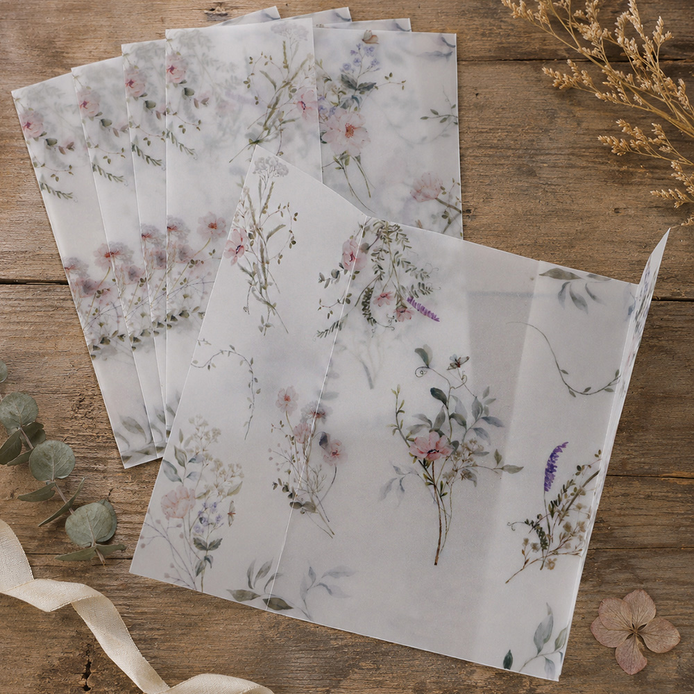 20/50개입 수채화 야생화 무늬 벨럼 랩, DIY 벨 - Wedding Envelopes 리뷰 및 가격