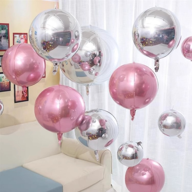 5개 10 18 22인치 4D 원형 메탈 포일 로즈 골 - Wedding Decor Supply Store 리뷰 및 가격