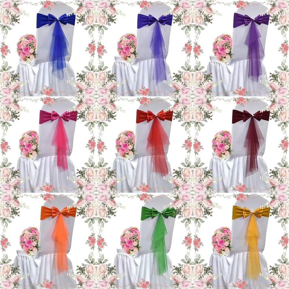 클래식 유럽 스타일 오간자 스트레치 의자 커버 (웨딩  - Chair Sash Organza 리뷰 및 가격
