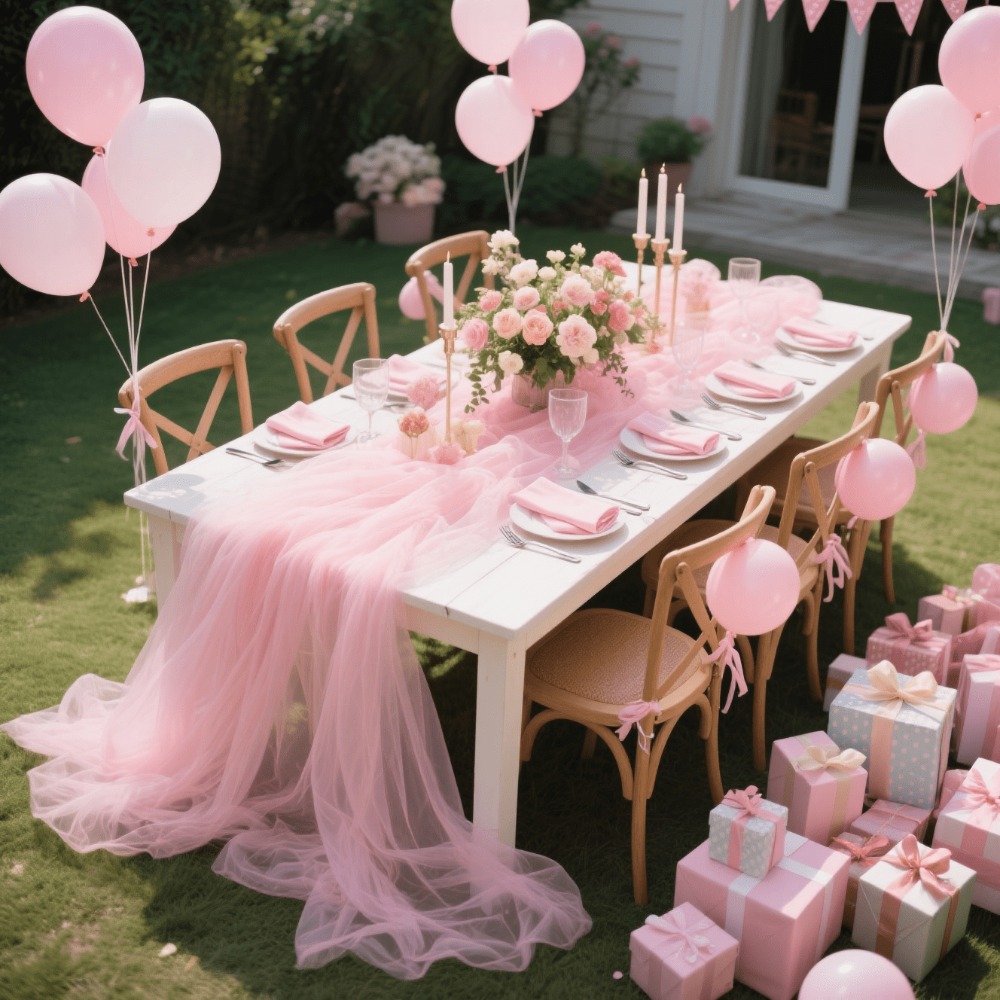 웨딩 시어 테이블 러너, 보헤미안 스타일의 튤 원단 테 - Wedding Ceremony Supply 리뷰 및 가격