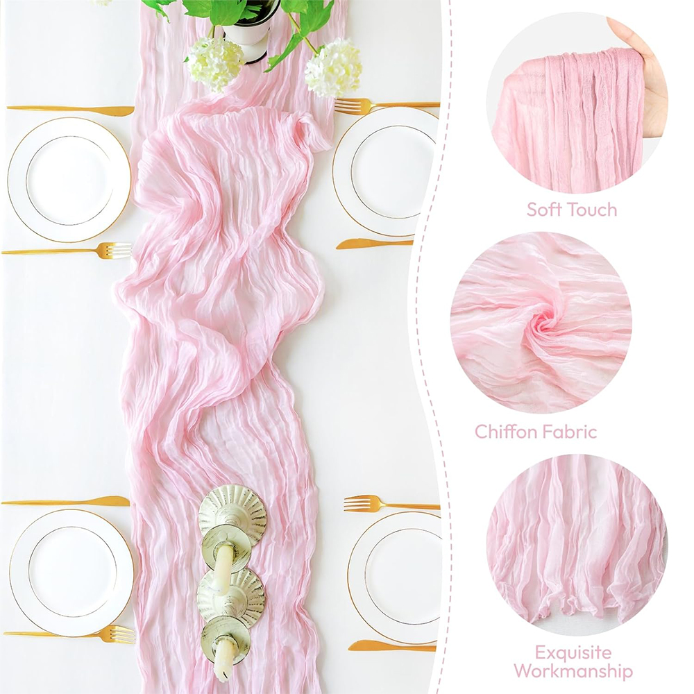 핑크 치즈클로스 테이블 러너 웨딩 브라이덜 샤워 파티  - Wedding Ceremony Supply 리뷰 및 가격