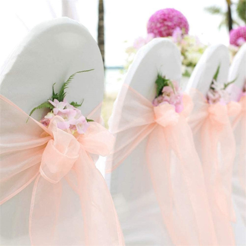 10/50/100PCS 웨딩 의자 장식 Organza  - Chair Sash Organza 리뷰 및 가격