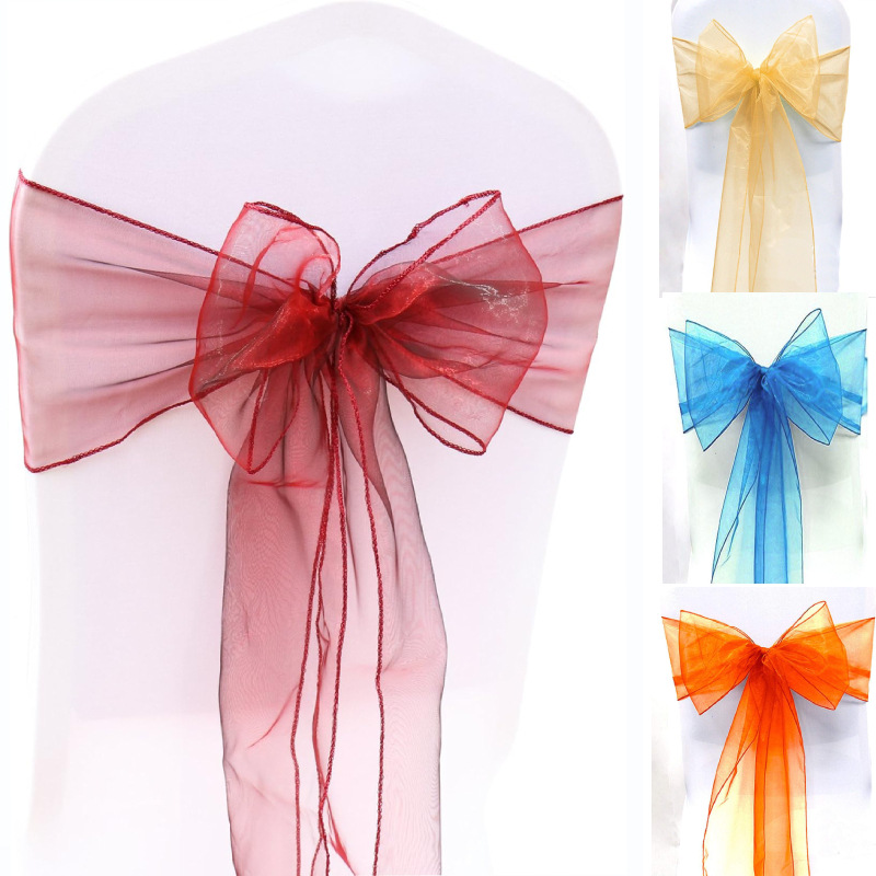 10/50/100PCS 웨딩 의자 장식 Organza  - Chair Sash Organza 리뷰 및 가격