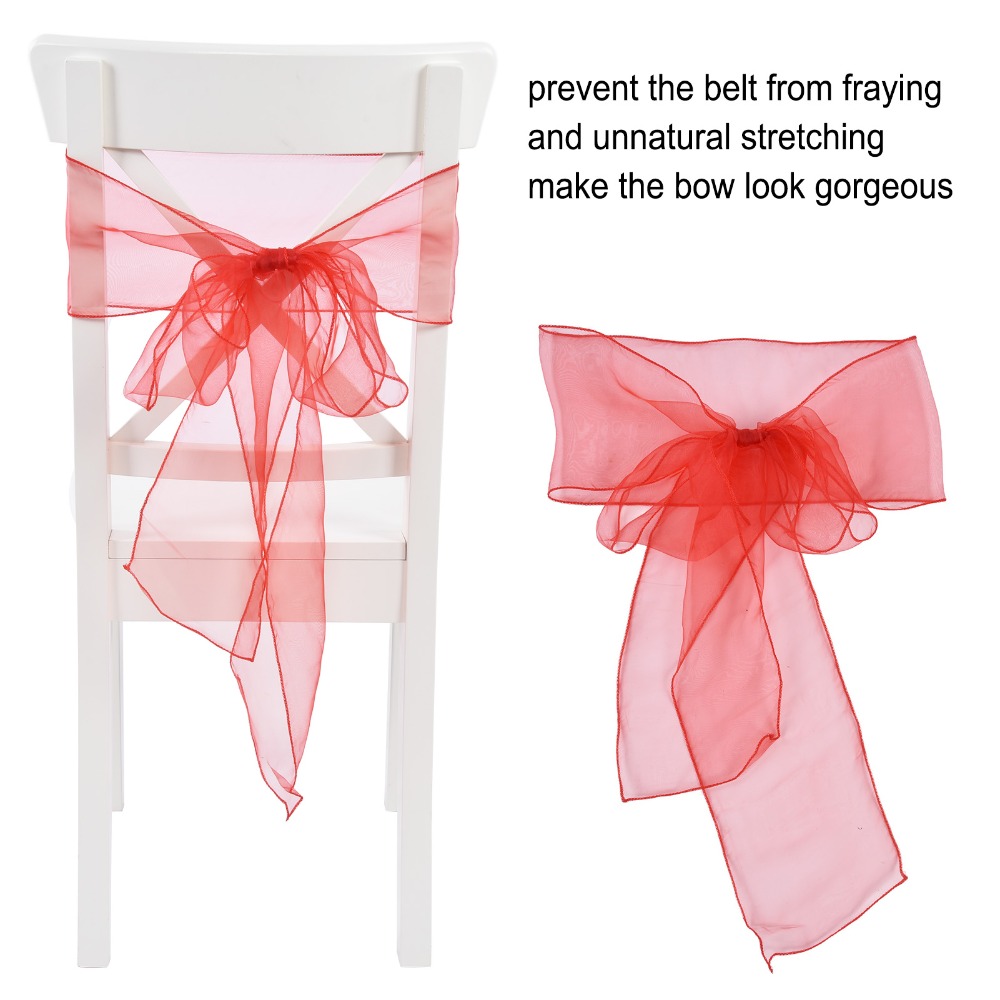 10Pcs 블루, 레드, 옐로우, 퍼플 오간자 웨딩 의 - Chair Sash Organza 리뷰 및 가격