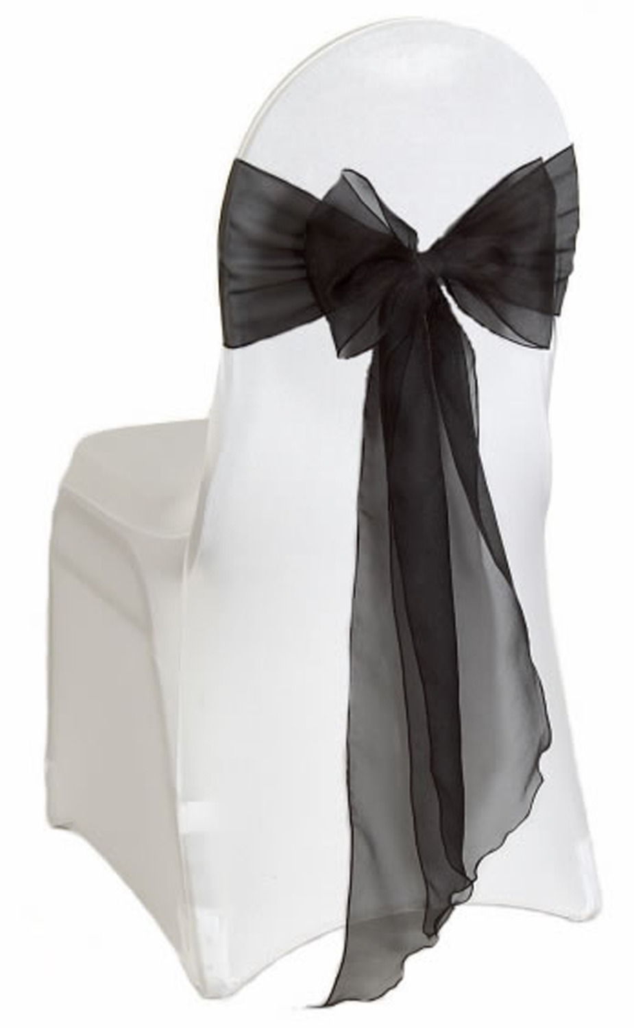 1 개/몫 새로운 블랙 오간자 의자 활 리본 의자 새시 - Chair Sash Organza 리뷰 및 가격
